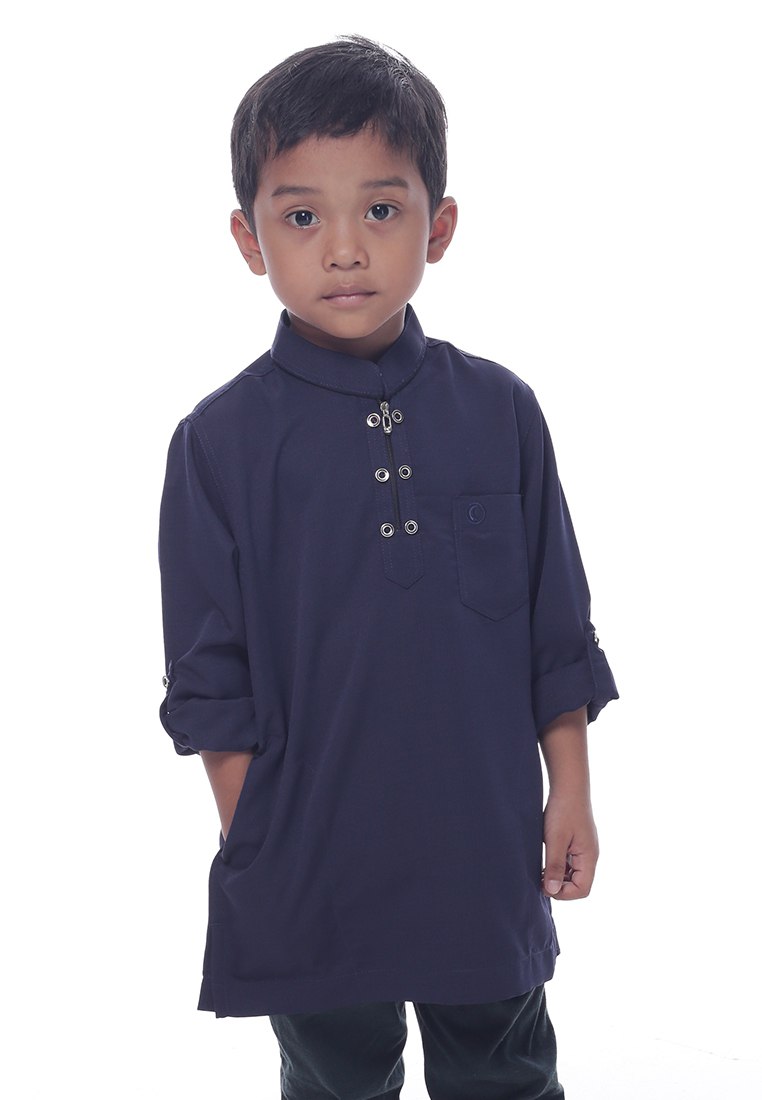  Kurta  Miqaeel Budak  Dark Blue Denai Boutique